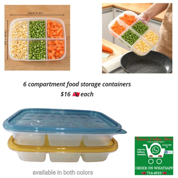 6 compartment food storage container