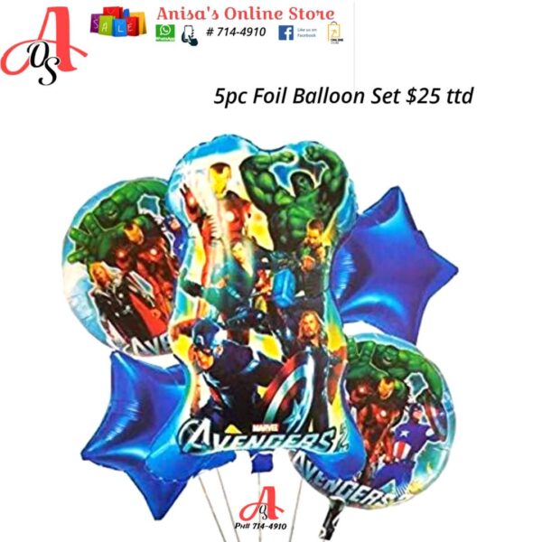 5pc avengers foil balloon set