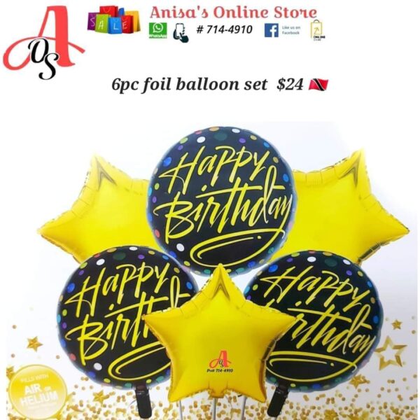 6pc Foil balloon set