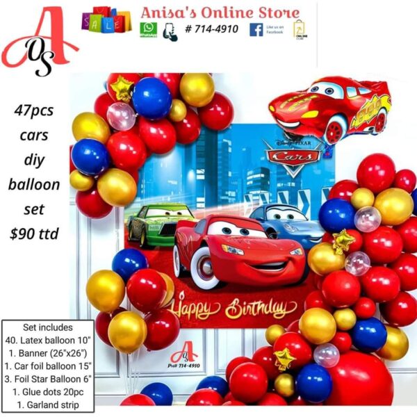 47pc Cars diy Balloons kit