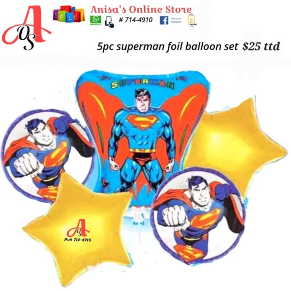 5pc Superman Foil Balloon Set