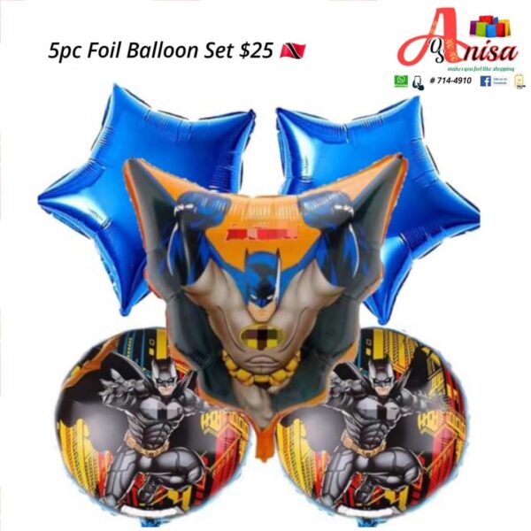 5pc Batman Foil Balloon Set