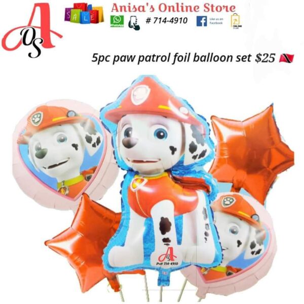 5pc Paw-patrol Foil Balloon Set