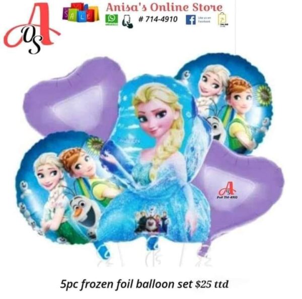 5pc frozen foil balloon set