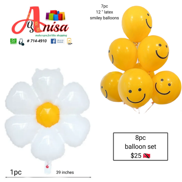 8pc flowers balloon set