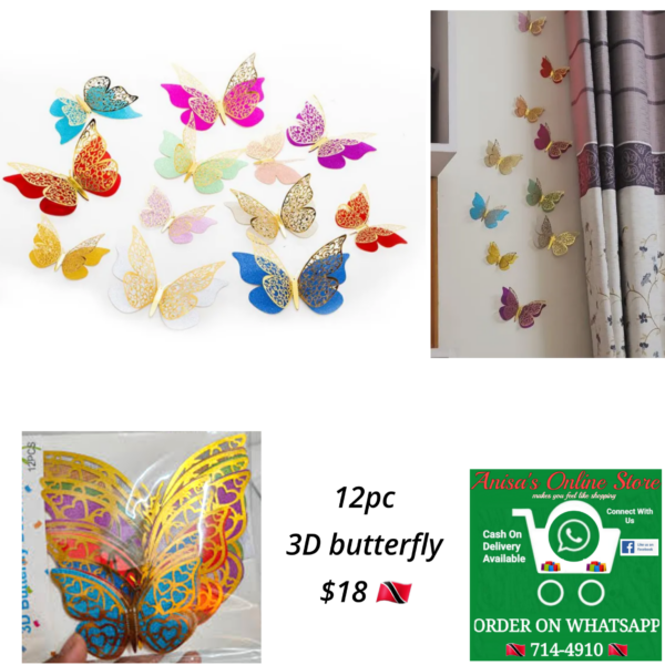 12pc 3D butterflies