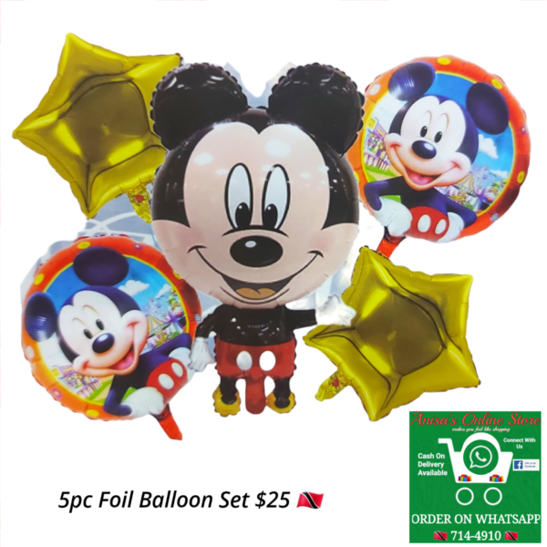 5pc Mickey mouse Foil Balloon Set