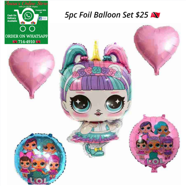 5pc lol foil balloon set